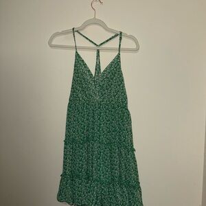 Green Floral Strappy Dress